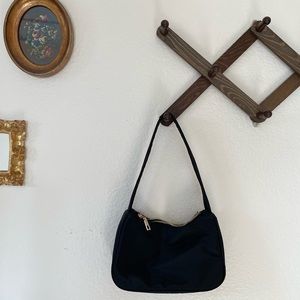 black mini nylon shoulder bag